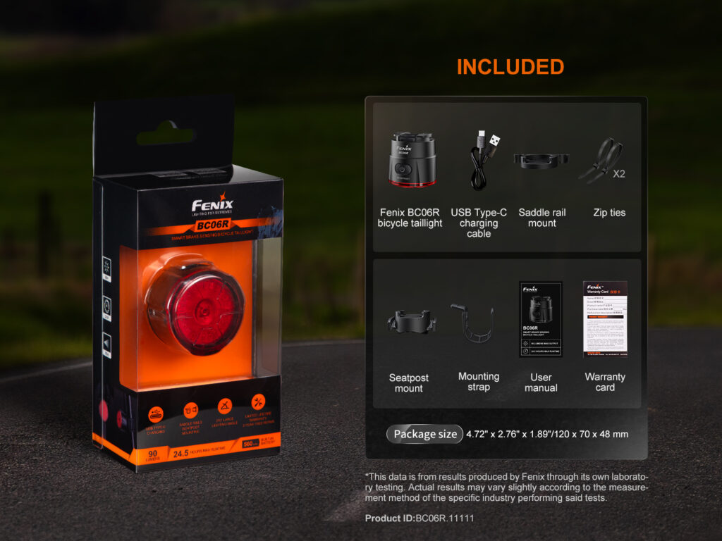 Fenix BC06R feu arrière vélo rechargeable